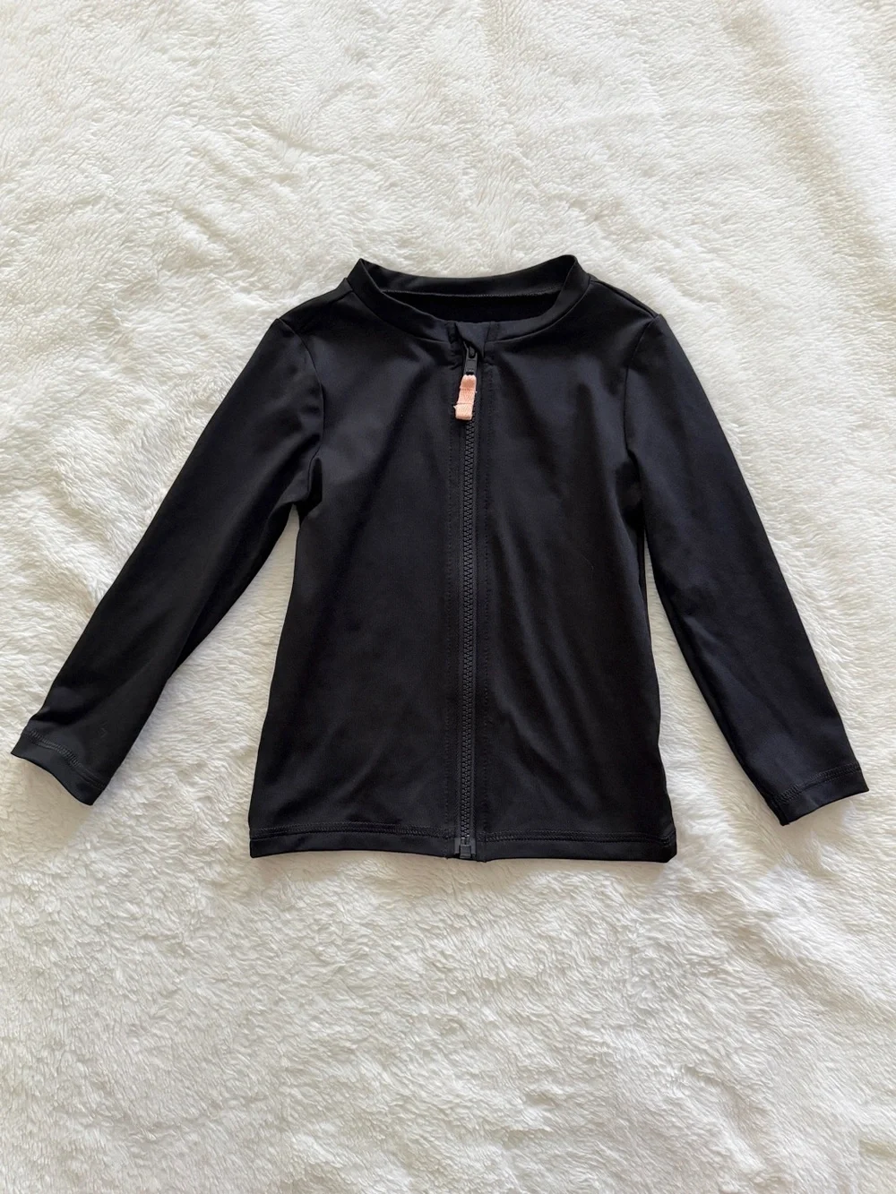 Cat & Jack Long Sleeve Full Zip Rashguard Swim Shirt Black Size 3T Unisex
